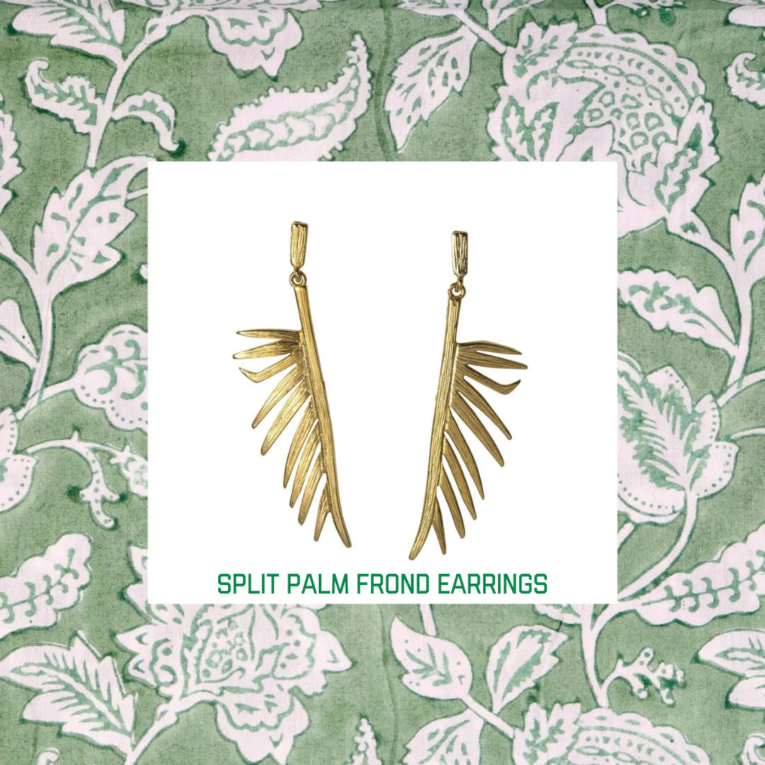 Goldbug Collection Split Palmetto Drop Earrings