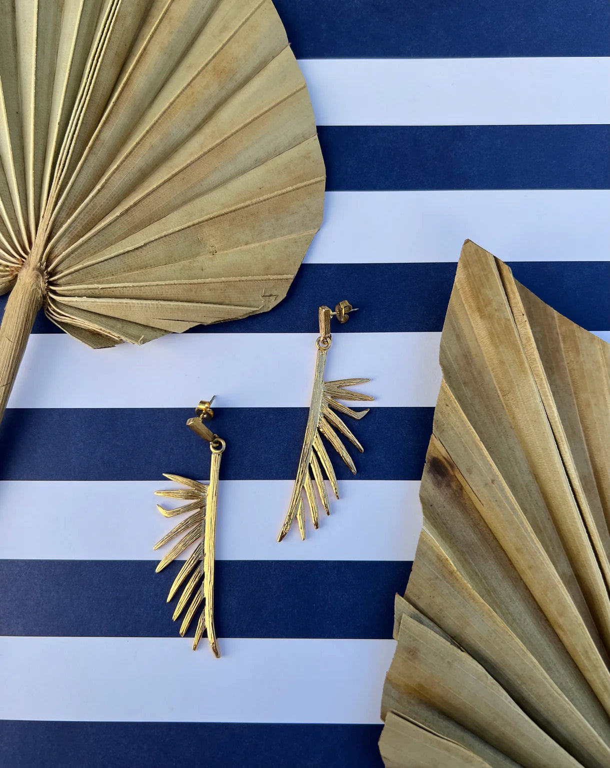 Goldbug Collection Split Palmetto Drop Earrings