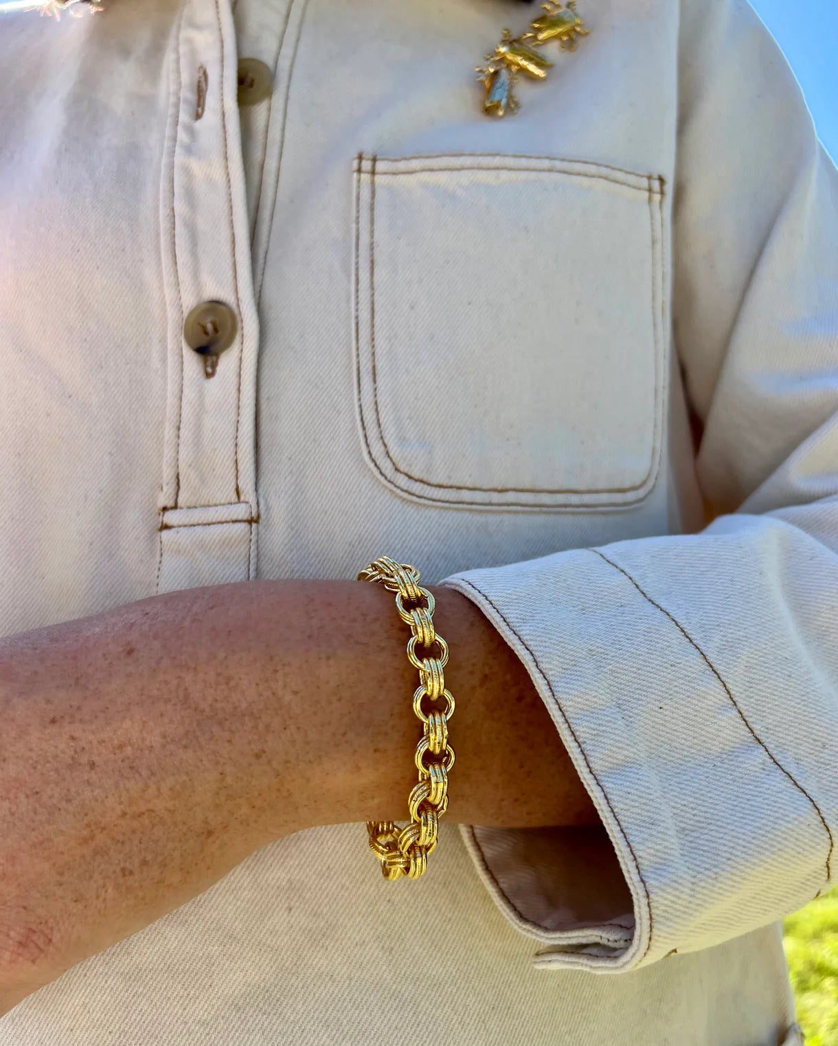 Goldbug Collection Double Twisted Link Bracelet