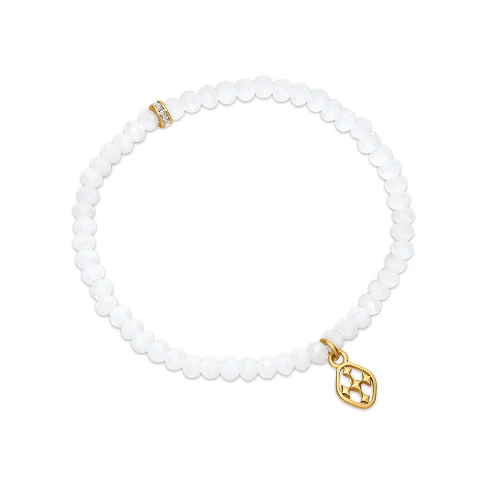 Gracewear Collection White Beaded Stretch Bracelet