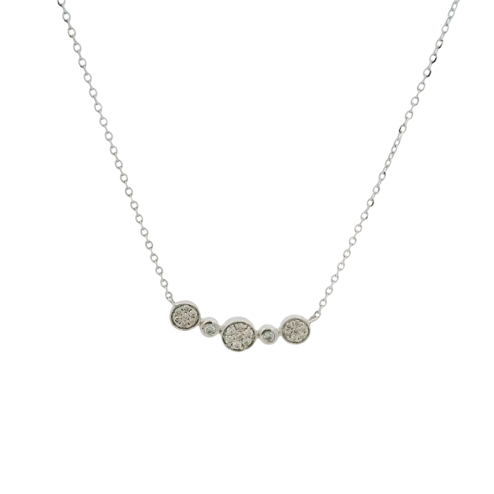 14kt White Gold Diamond Cluster Pendant Necklace