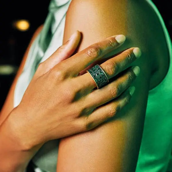 Freida Rothman Midnight Cigar Band Ring