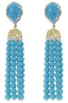 Tanya Farah Marie Antoinette Turquoise & Diamond Tassel Earrings