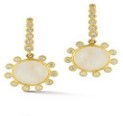Tanya Farah Modern Etruscan Moonstone Sunburst Diamond Earrings on Diamond Bezel Ear Tops - Push Backs (Approx. 0.60 CTW)