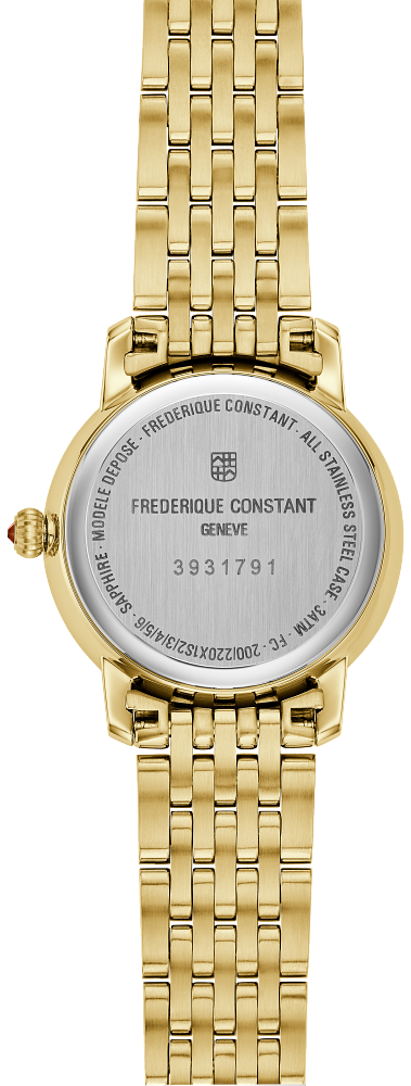 Frederique Constant Slimeline Ladies Watch in Yellow Gold with Diamond Markers