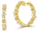 Tanya Farah Sunburst White Diamond 1 Row Confetti Hoops (Approx. 2.00 CTW)
