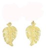 Tanya Farah Tree of Life Diamond Gold Leaf Drop Earrings - Lever Backs (Approx. 0.20 CTW)