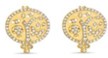 Tanya Farah Tree of Life Diamond Halo 18mm Disc Earrings - Ear Wire (Approx.
1.00 CTW)