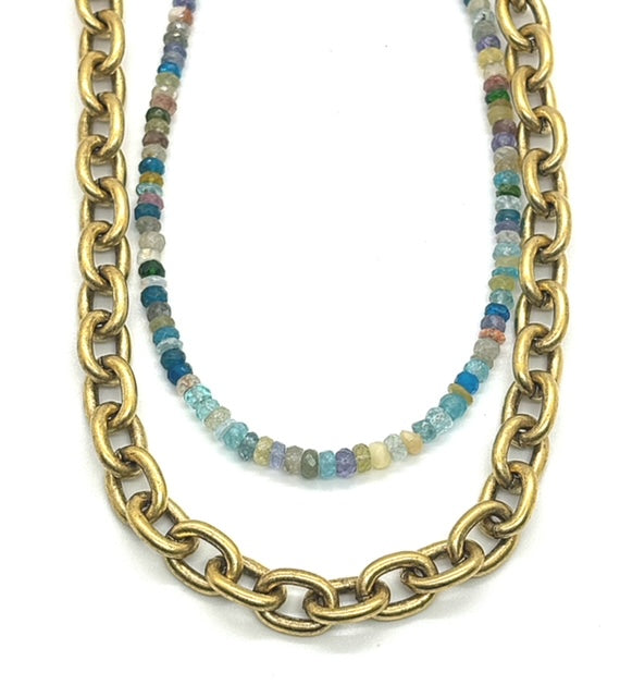 Peyton William Jewelry Madison Matte Finish Gold Link Necklace