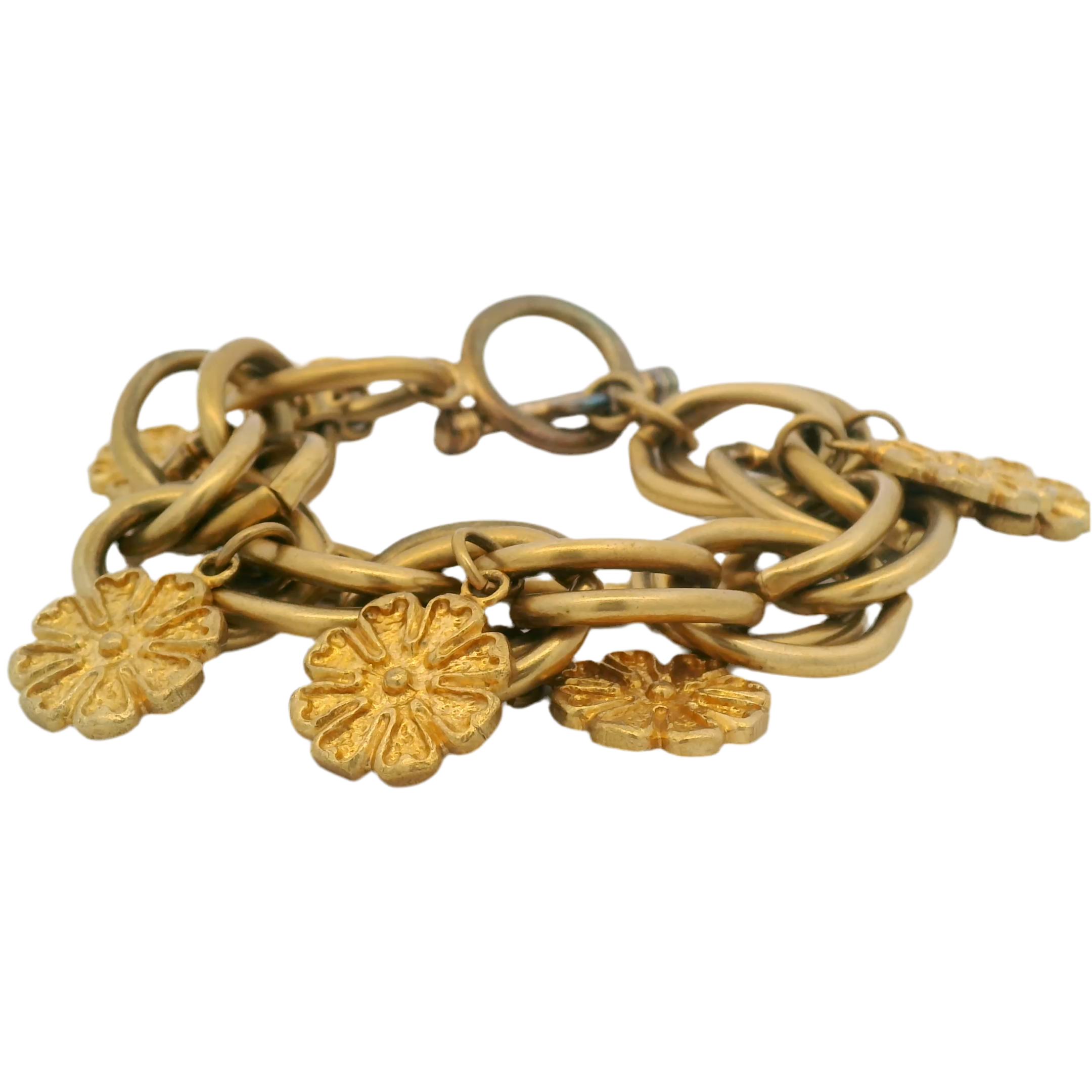 Chunky Gold Link Sunflower Bracelet