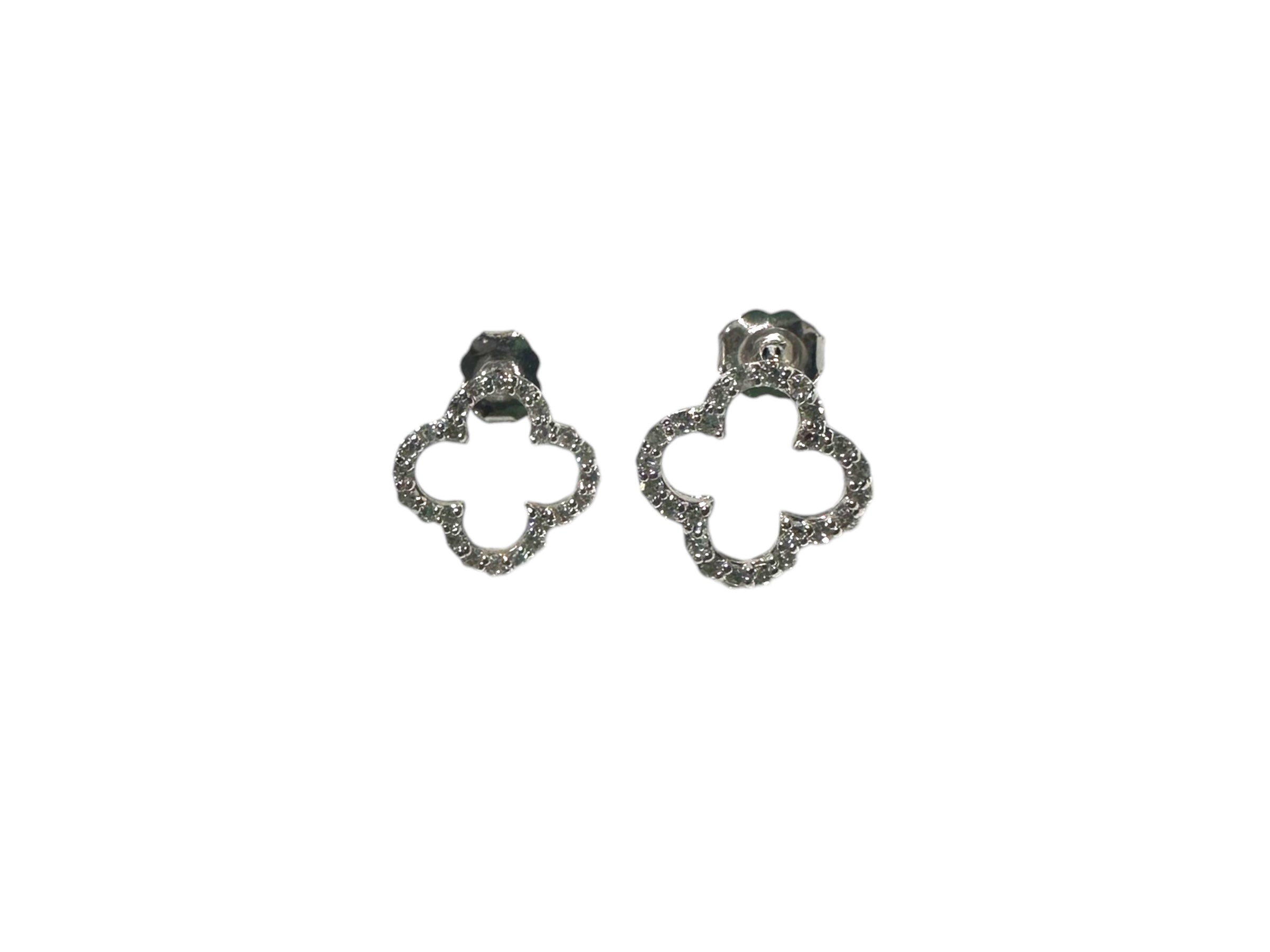 14kt Clover Diamond Earring