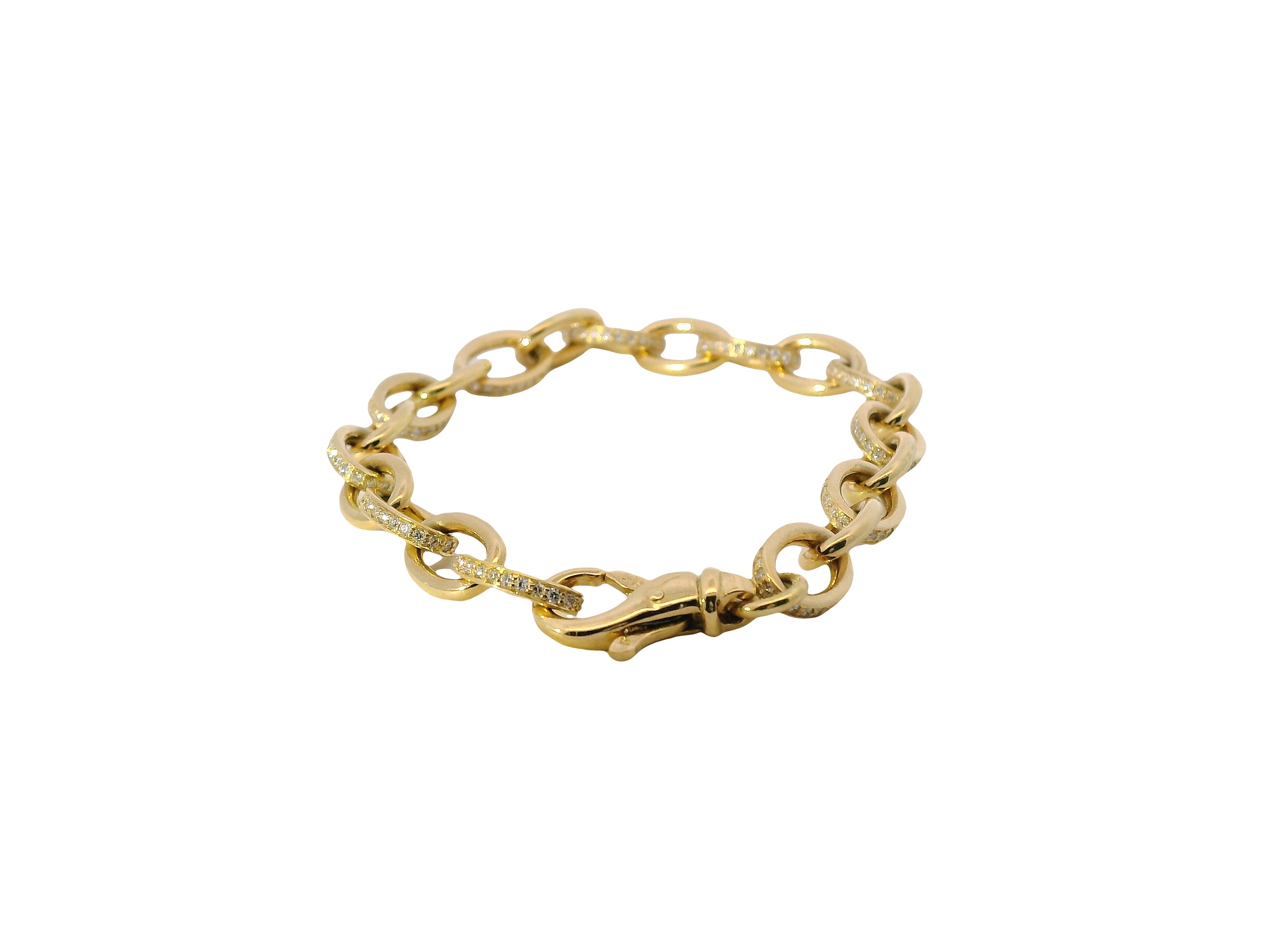 Yellow Gold Diamond Link Bracelet