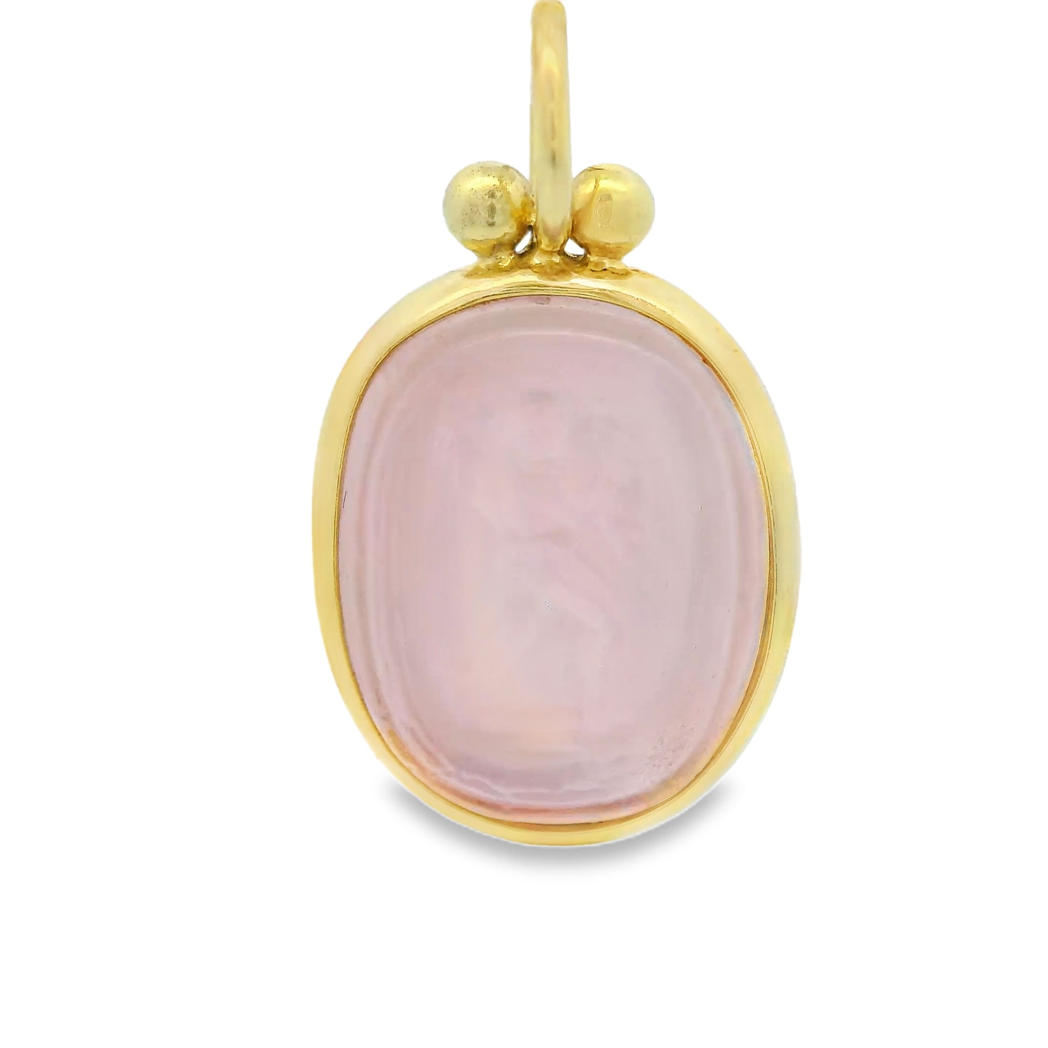 Mazza 14kt Oval Light Pink Venetian Glass Necklace Pendant