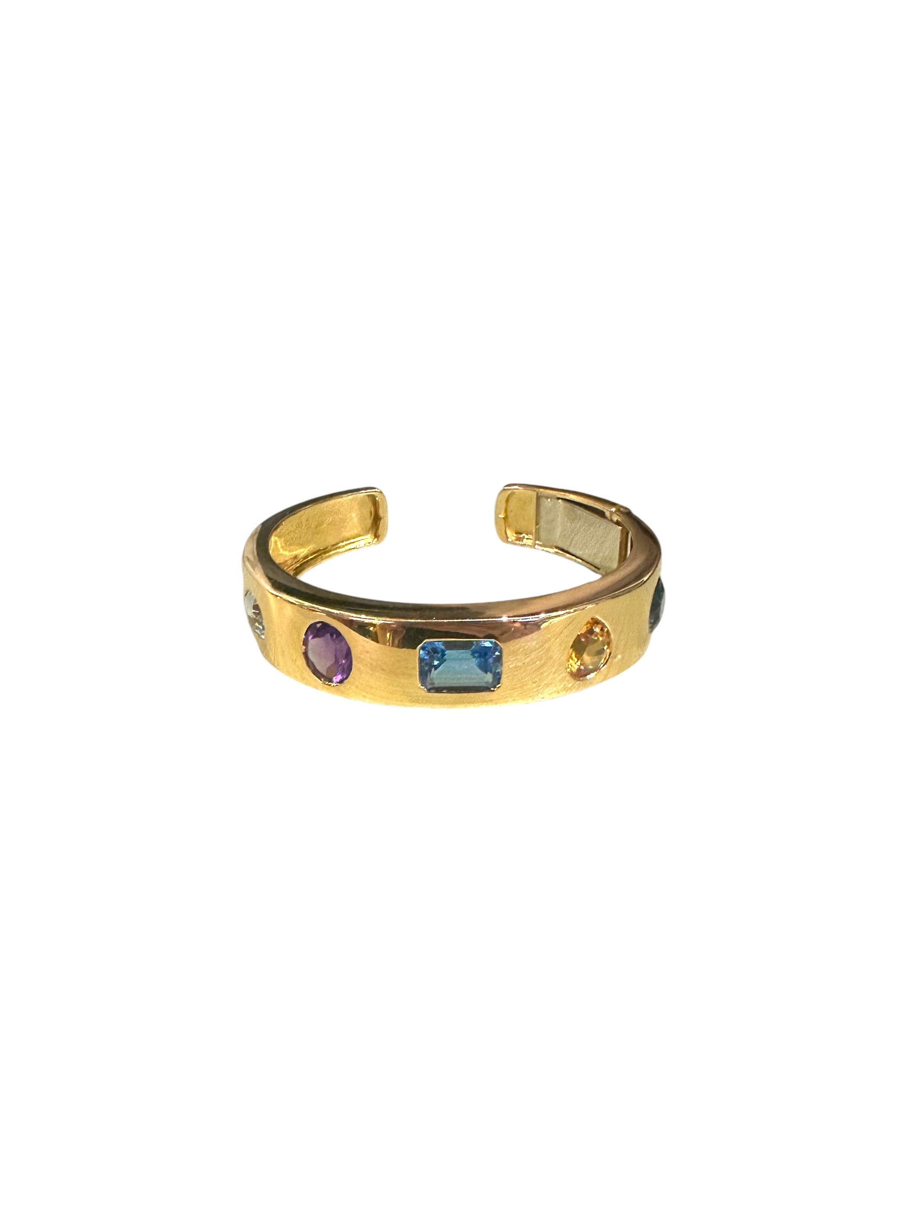 18kt Geometric Gem Cuff