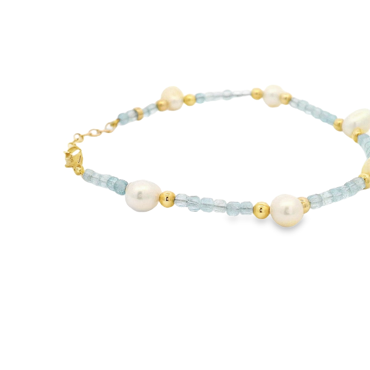 JIA JIA Aquamarine Pearl and Gold Bracelet