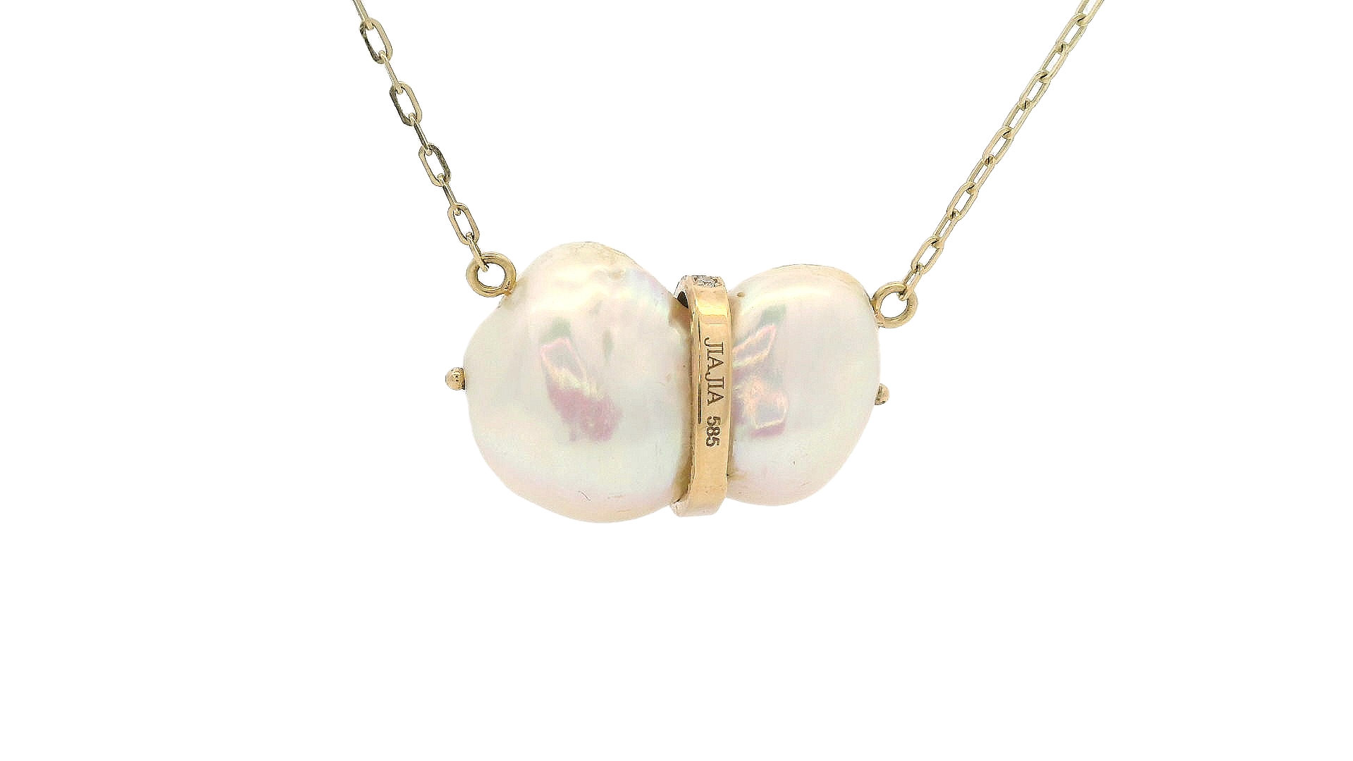 JIA JIA Ocean Baroque Pearl Diamond Ring Necklace