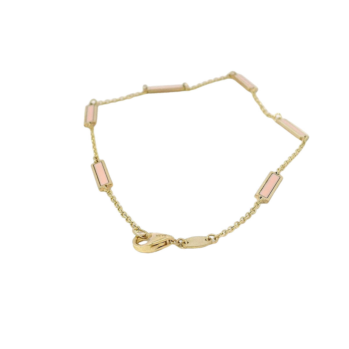 JIA JIA Pink Opal Gold Bar Chain Bracelet