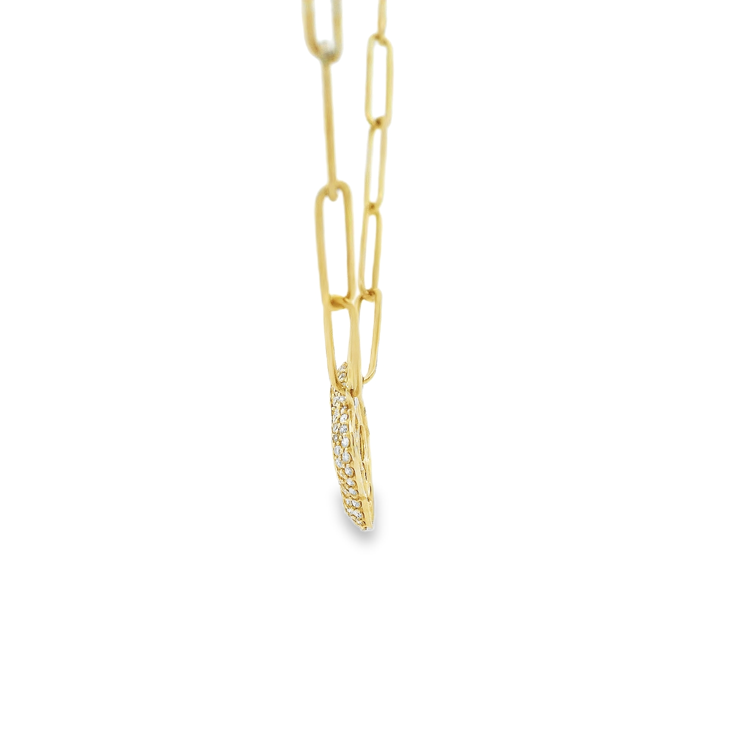 14kt Paperclip Clover Necklace