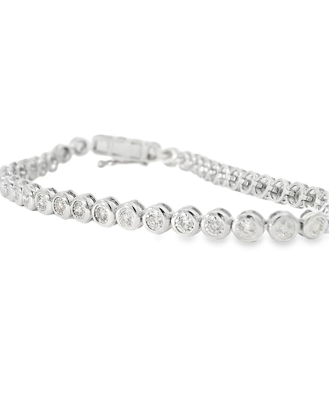 7” Tennis Besel Bracelet with 1.03cts of Diamonds and 14kt White Gold