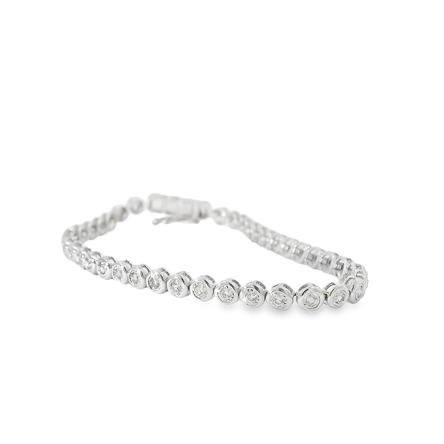 7” Tennis Besel Bracelet with 1.03cts of Diamonds and 14kt White Gold