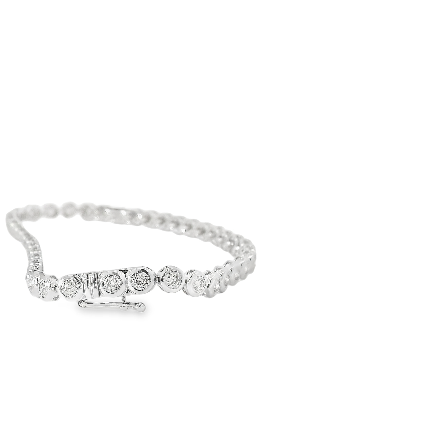 7” Tennis Besel Bracelet with 1.03cts of Diamonds and 14kt White Gold