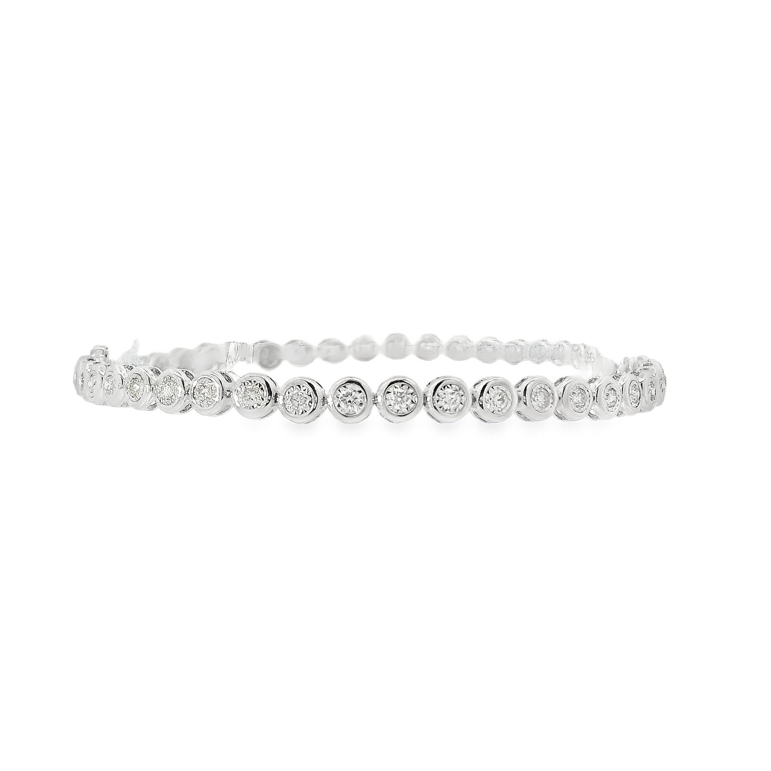 7” Tennis Besel Bracelet with 1.03cts of Diamonds and 14kt White Gold