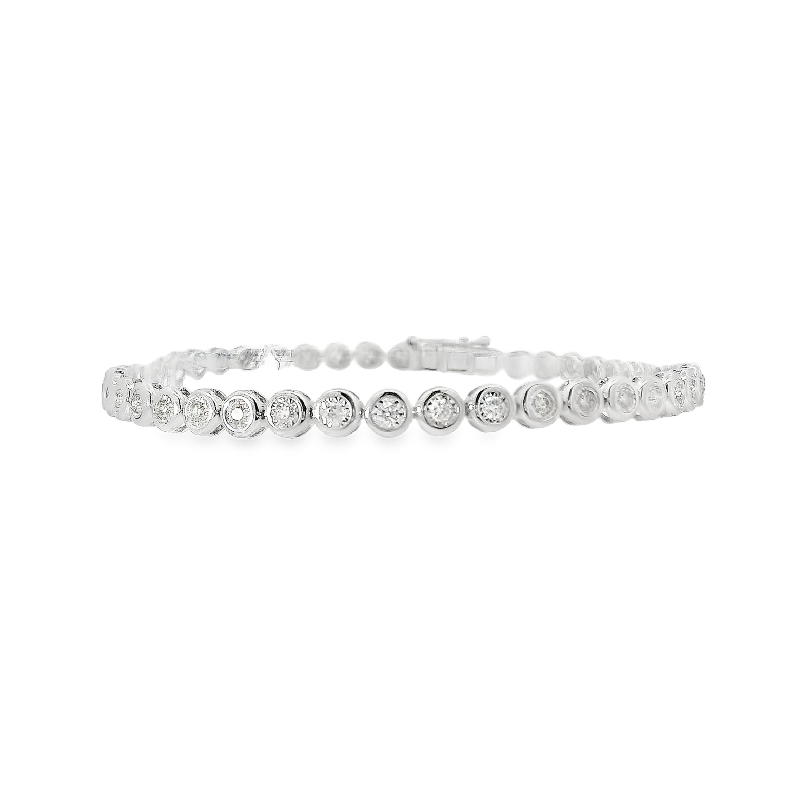 7” Tennis Besel Bracelet with 1.03cts of Diamonds and 14kt White Gold