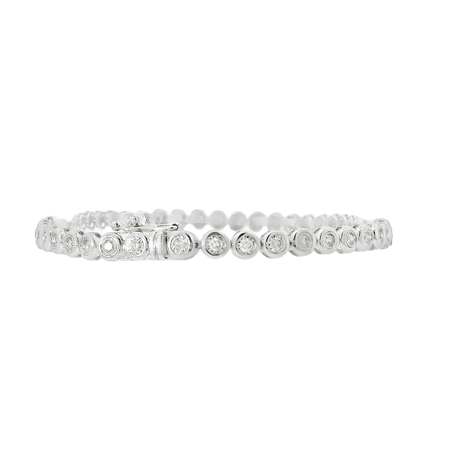 7” Tennis Besel Bracelet with 1.03cts of Diamonds and 14kt White Gold