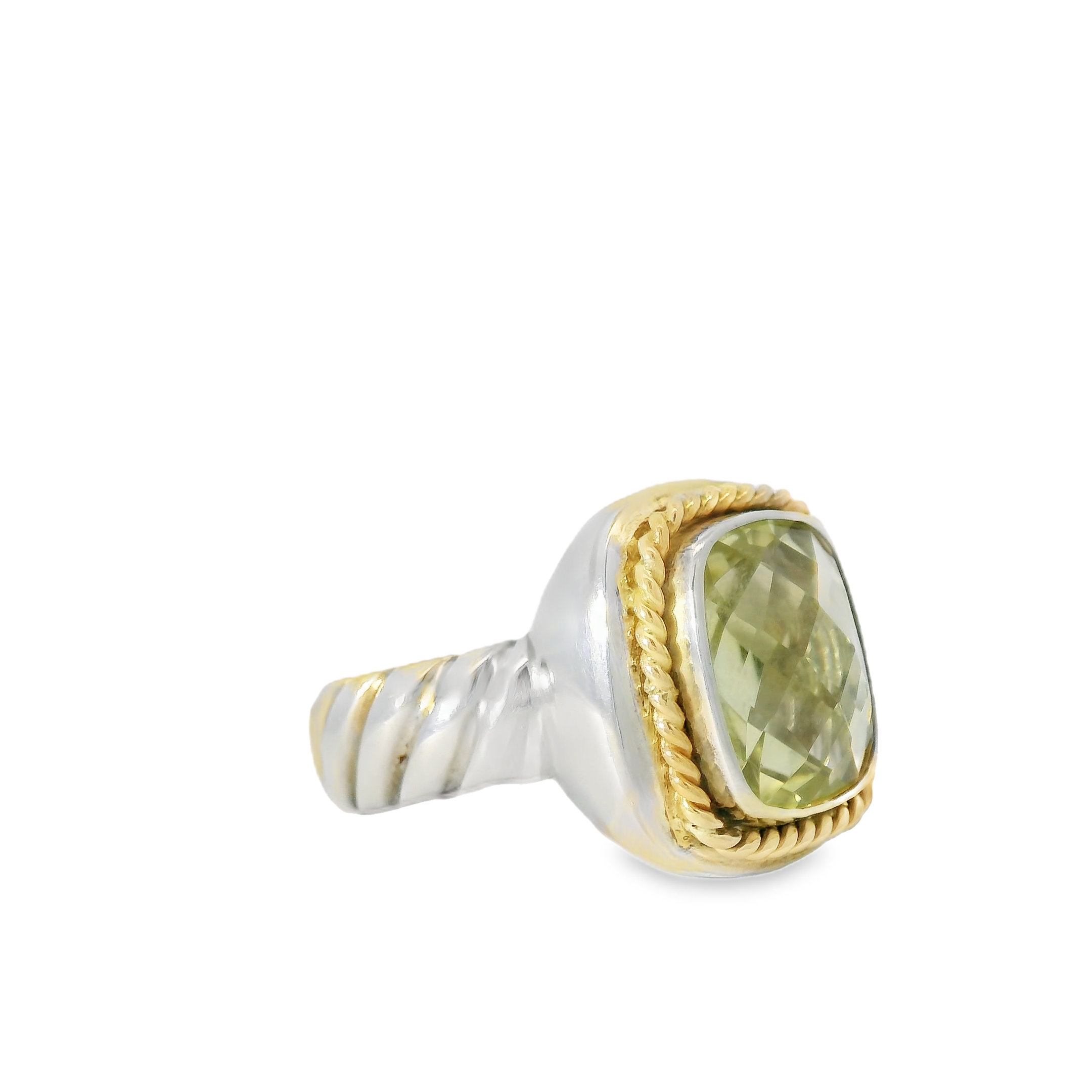 Sterling Lemon Quartz with 14kt Gold Ring