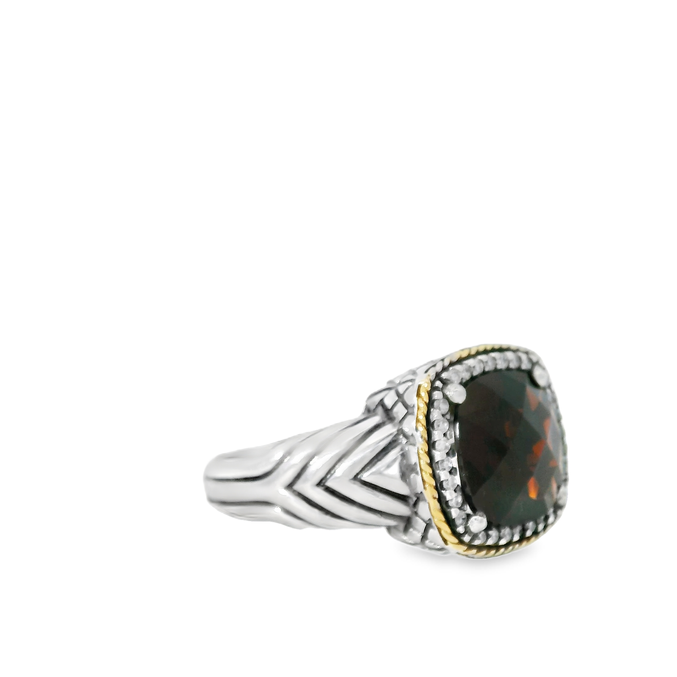 18kt Gold Garnet and Diamond Ring