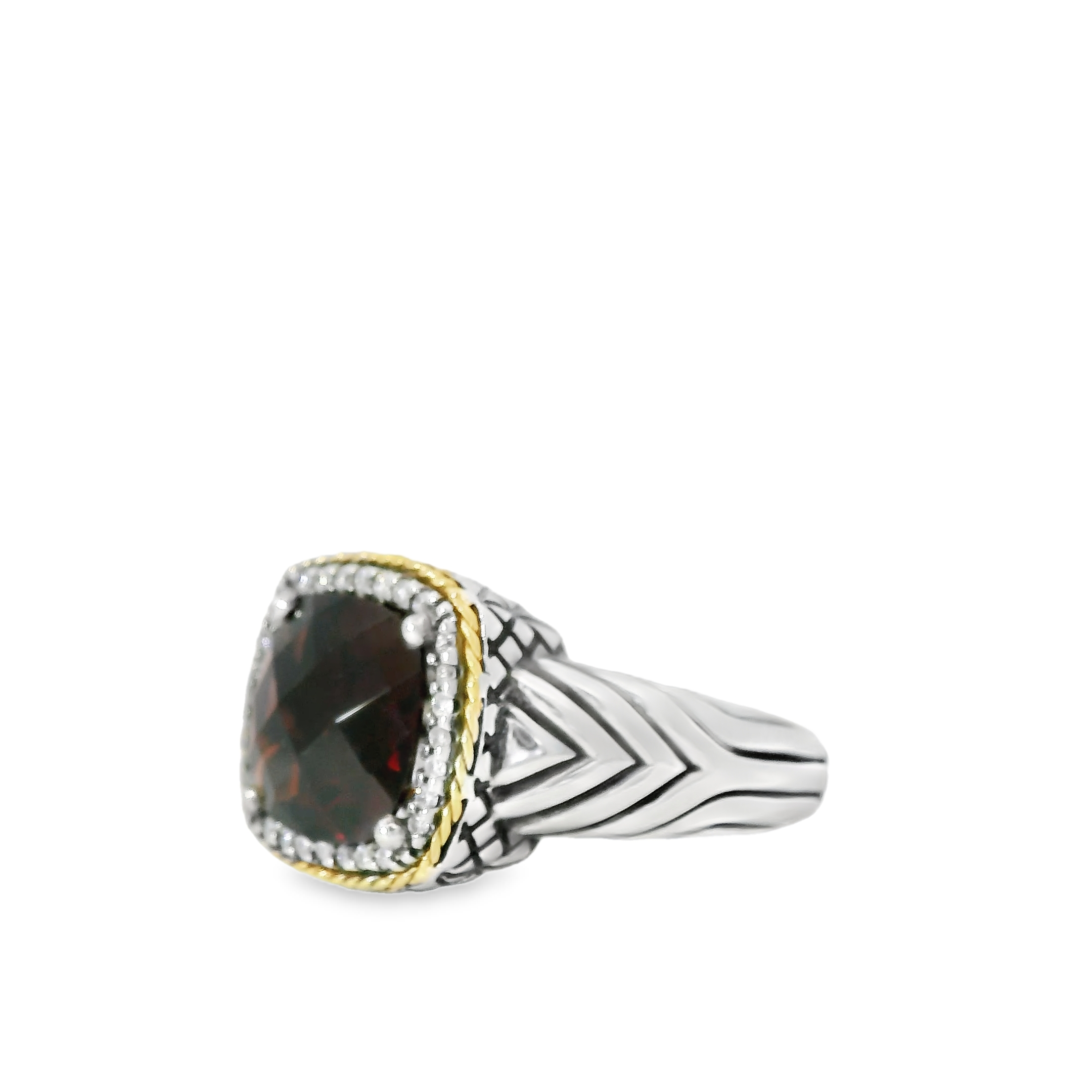 18kt Gold Garnet and Diamond Ring