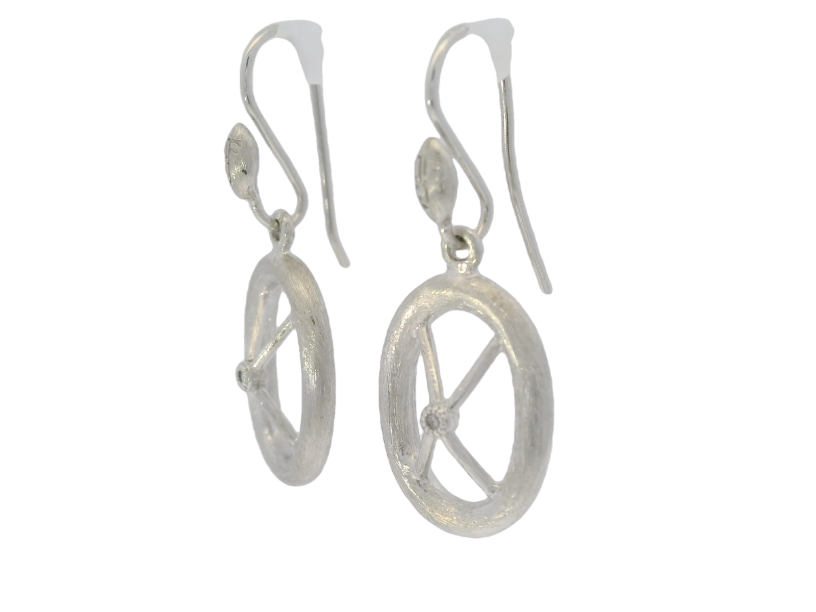 Sterling Diamond Oval Hoop Earrings