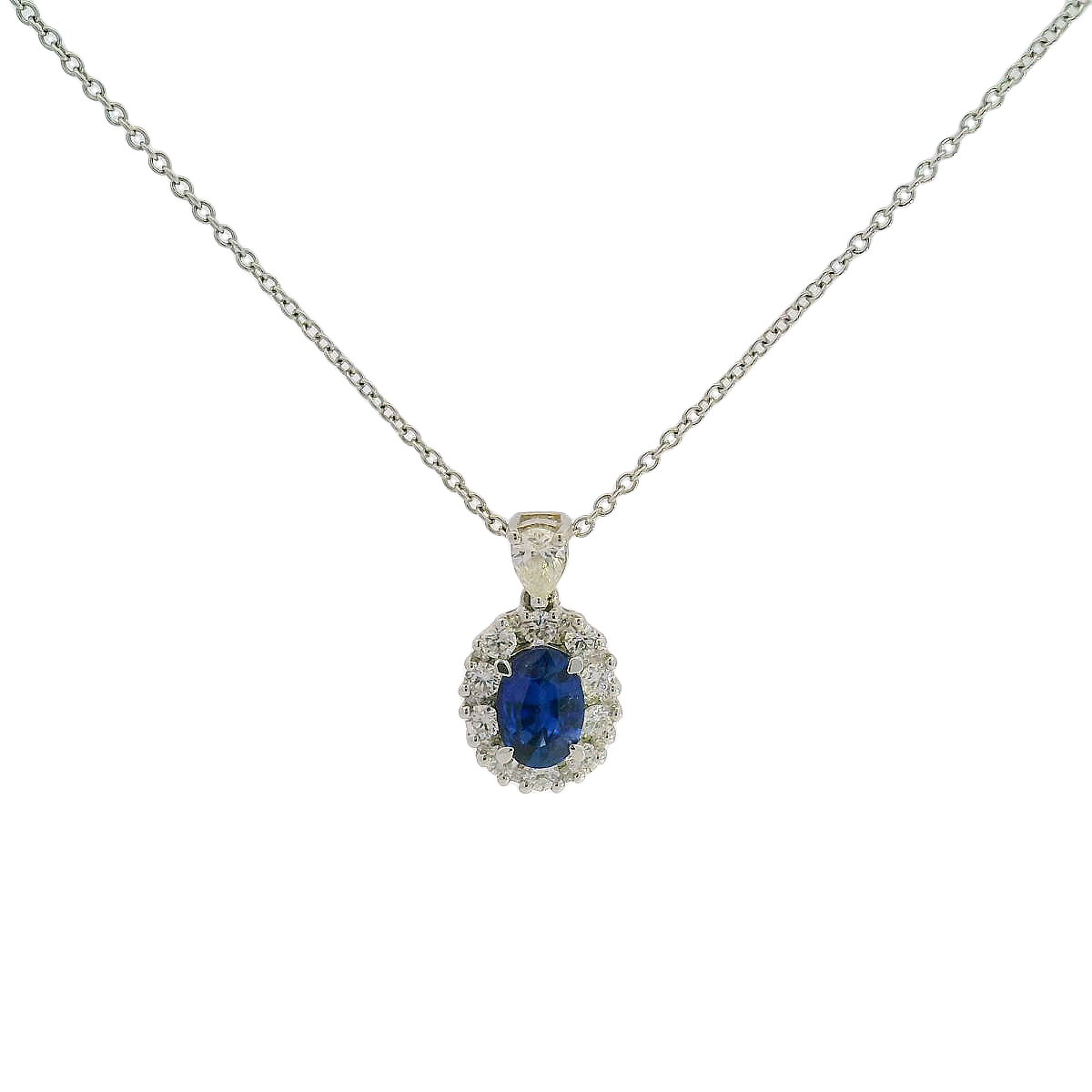 Gregg Ruth Sapphire and Diamond Pendant Necklace