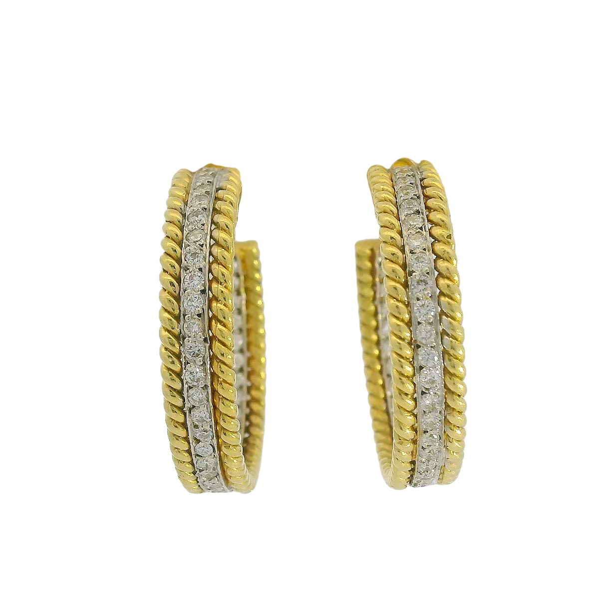 Cassis 18kt Gold and Diamond Hoop Earrings