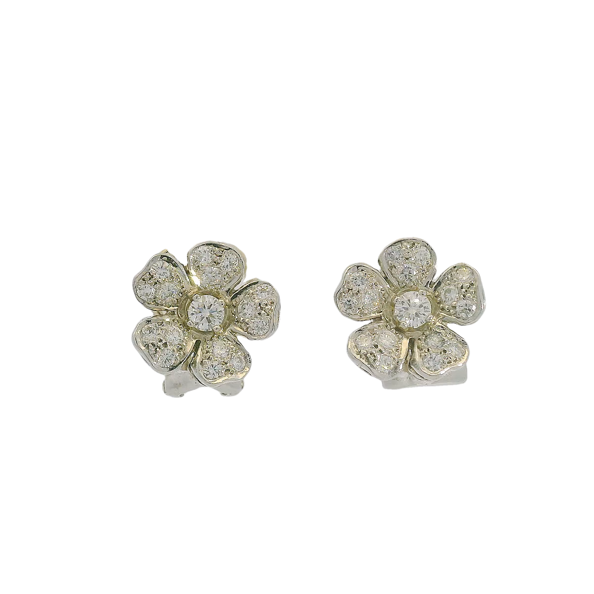 Diamond Flower Earring Studs