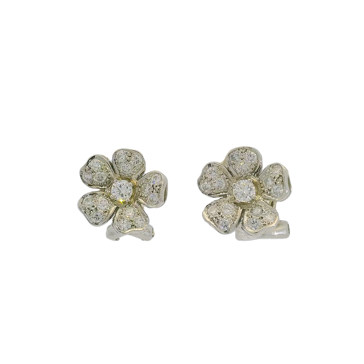 Diamond Flower Earring Studs