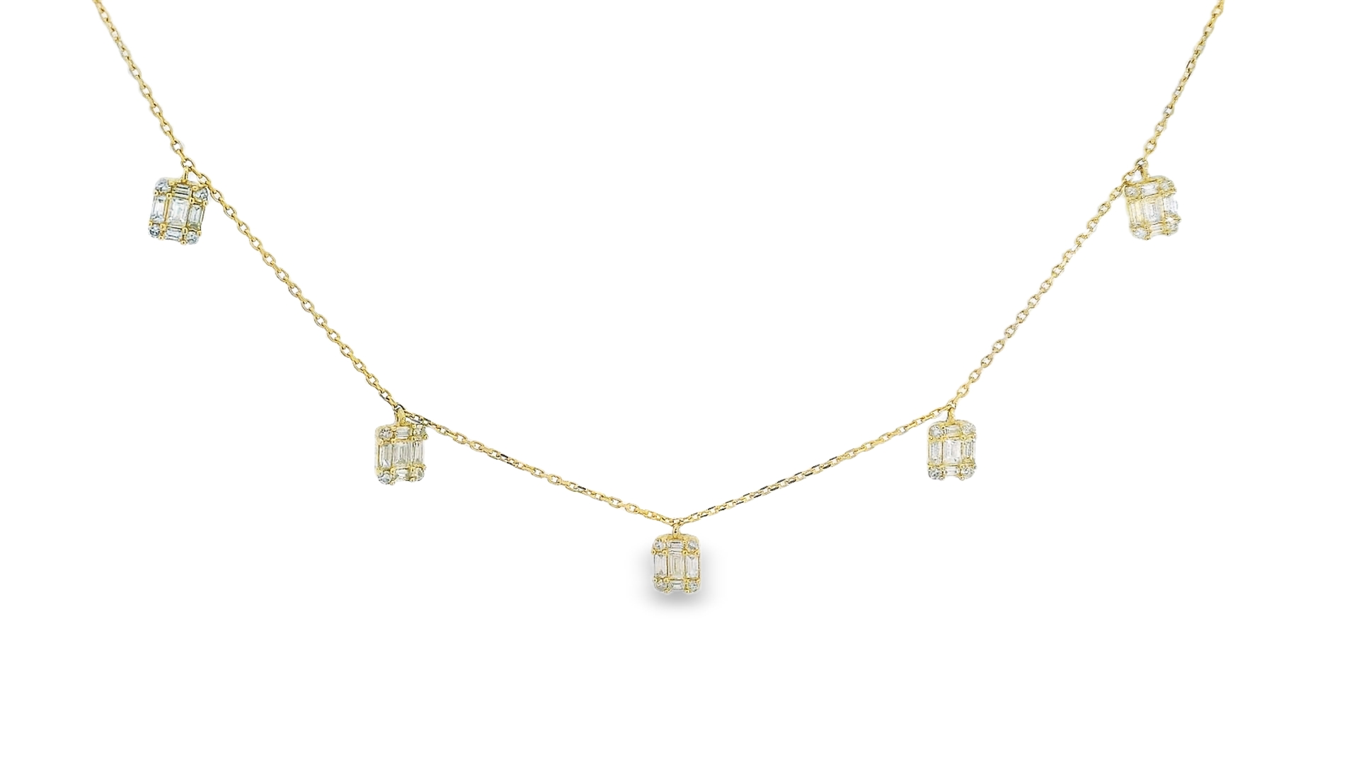 14kt Emerald Cut Diamond Necklace