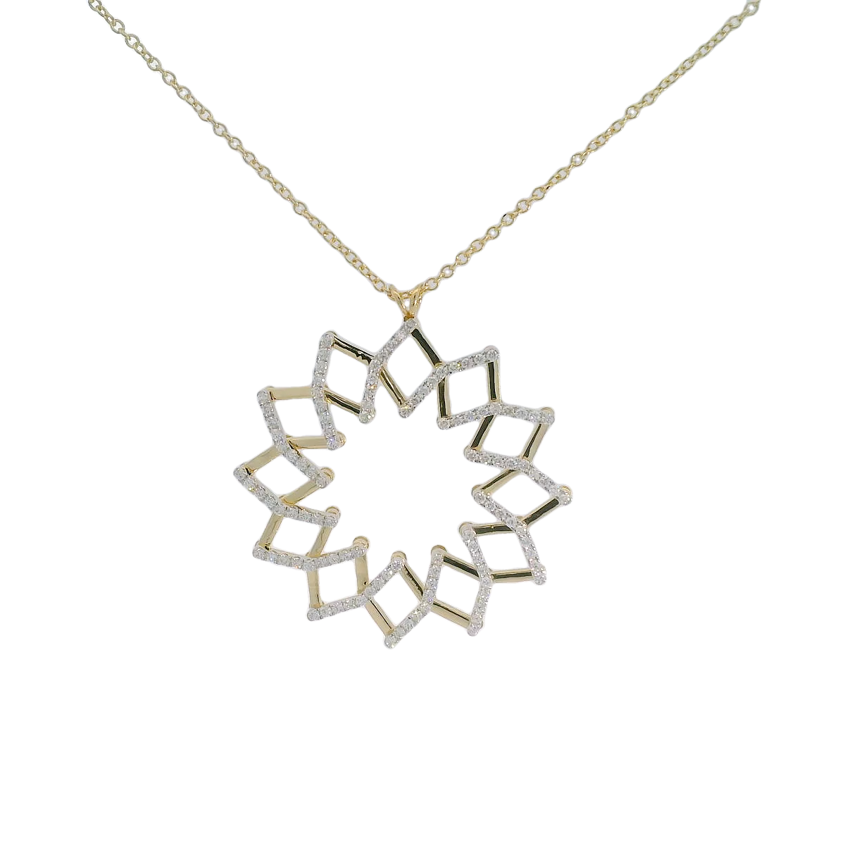 14kt Gold Diamond Starburst Pendant Necklace