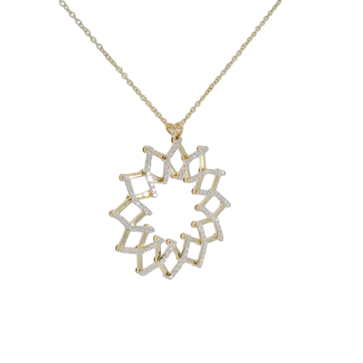 14kt Gold Diamond Starburst Pendant Necklace