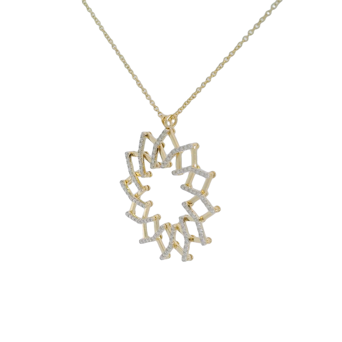 14kt Gold Diamond Starburst Pendant Necklace