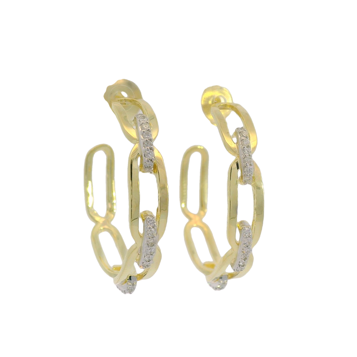 14kt Gold and Diamond Hoop Earrings