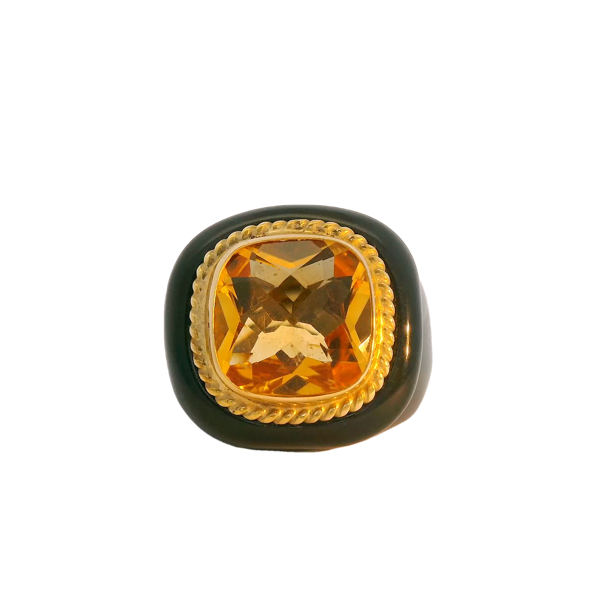 14kt Onyx Citrine Ring