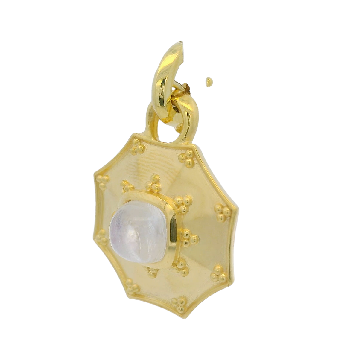 Mazza 14kt Gold Octagon Pendant with Moonstone