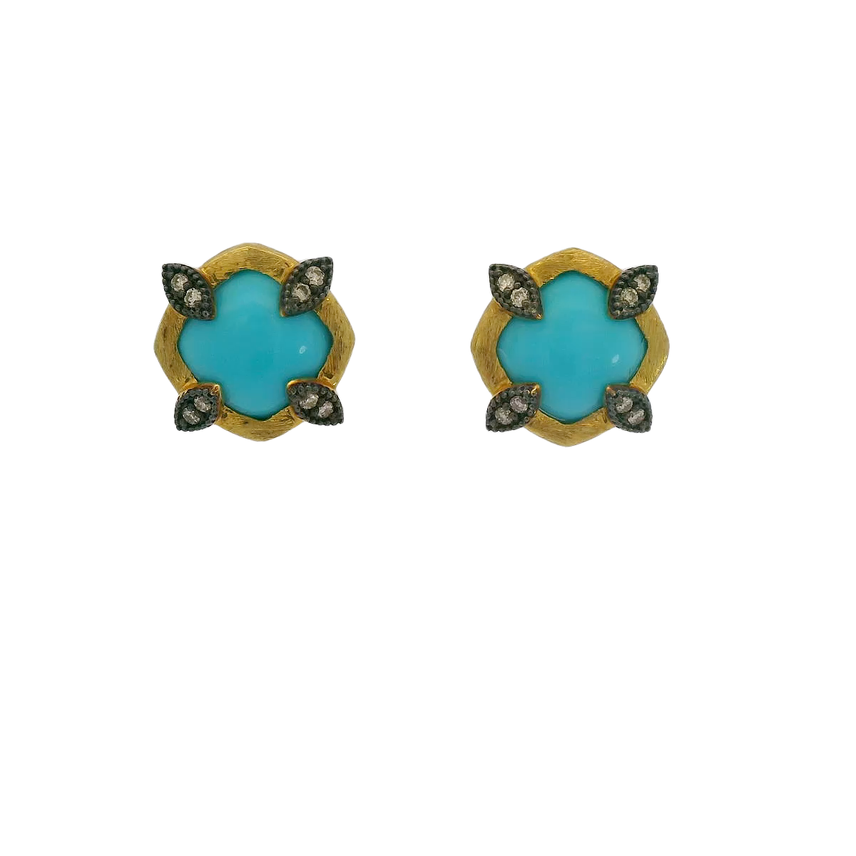 18kt Turquoise and Diamond Stud Earrings