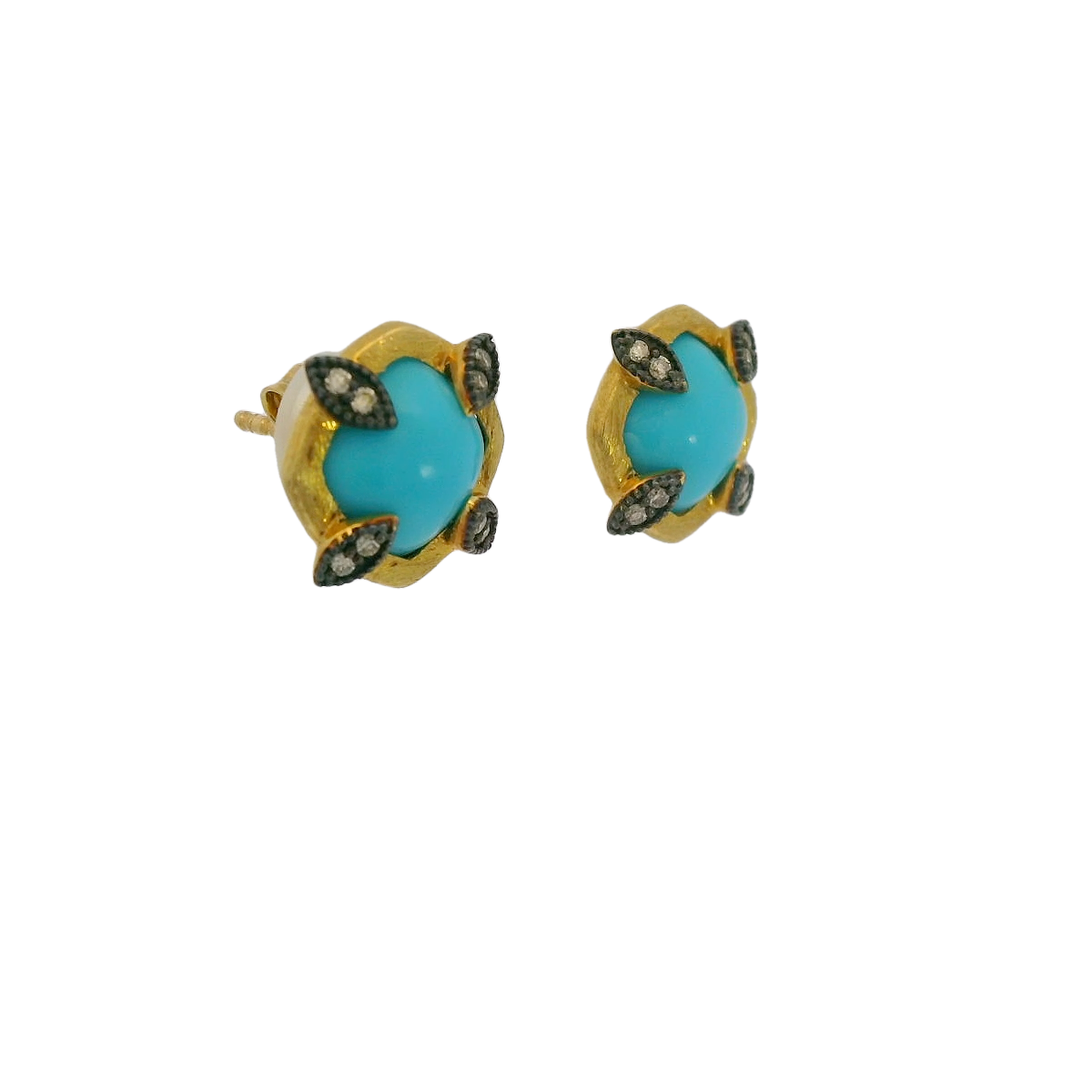 18kt Turquoise and Diamond Stud Earrings