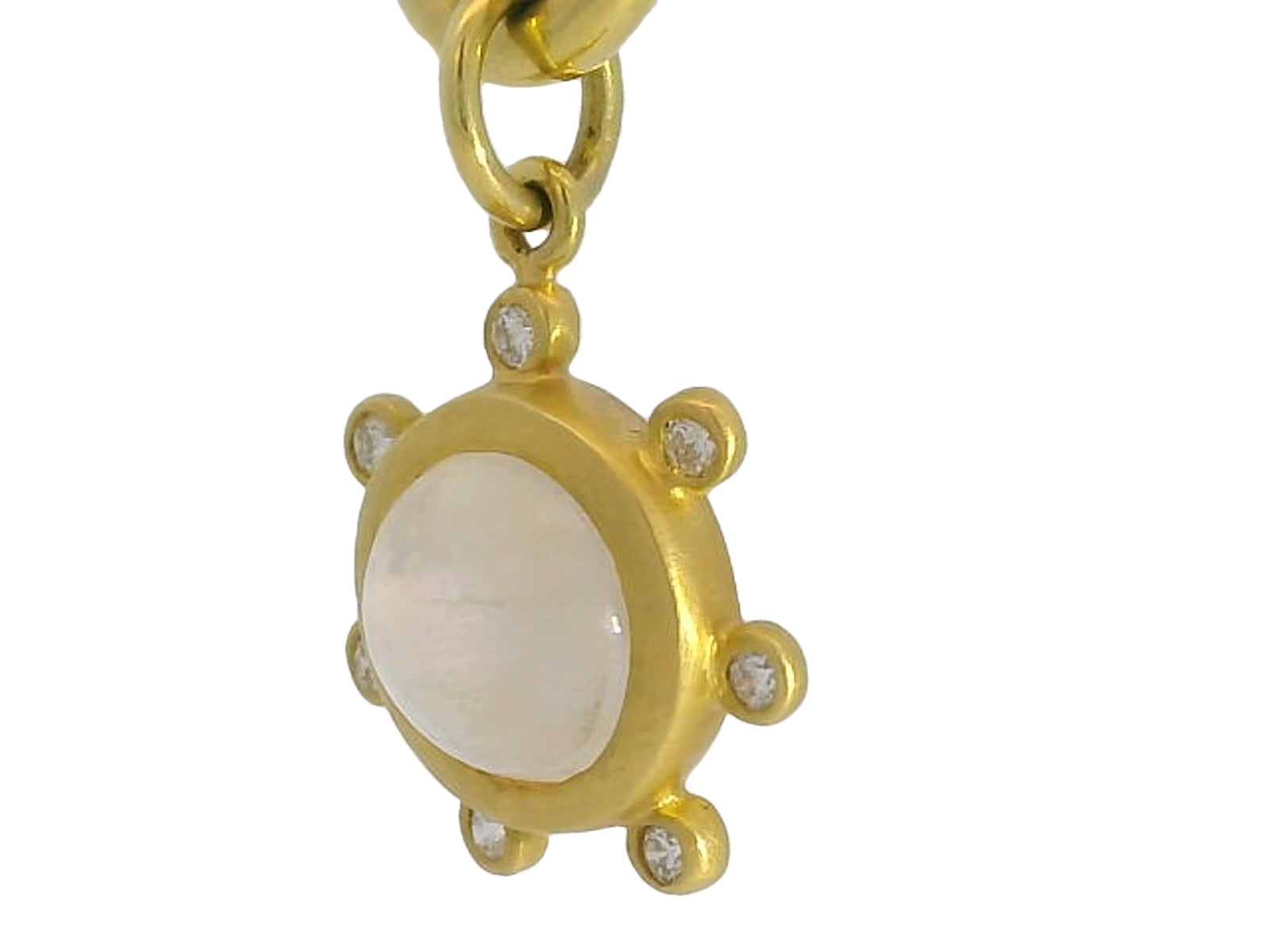 14kt Moonstone and Diamond Necklace Charm