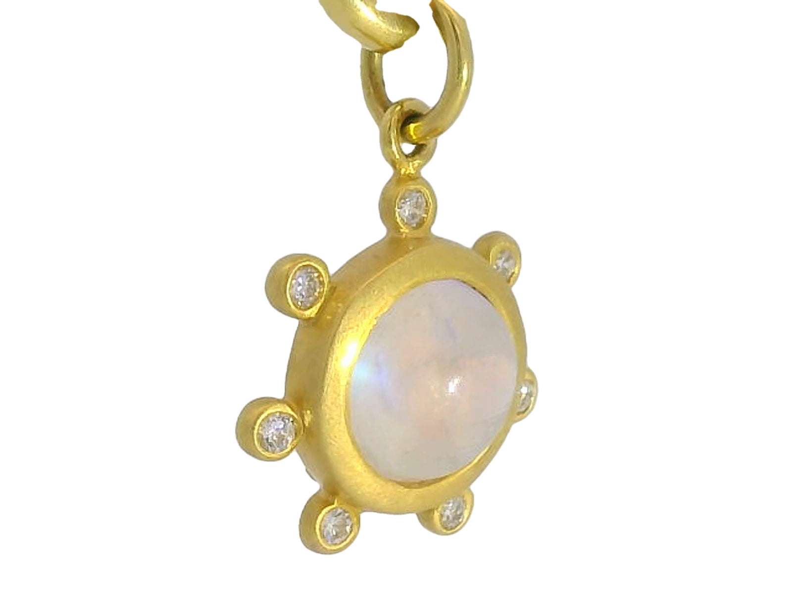 14kt Moonstone and Diamond Necklace Charm