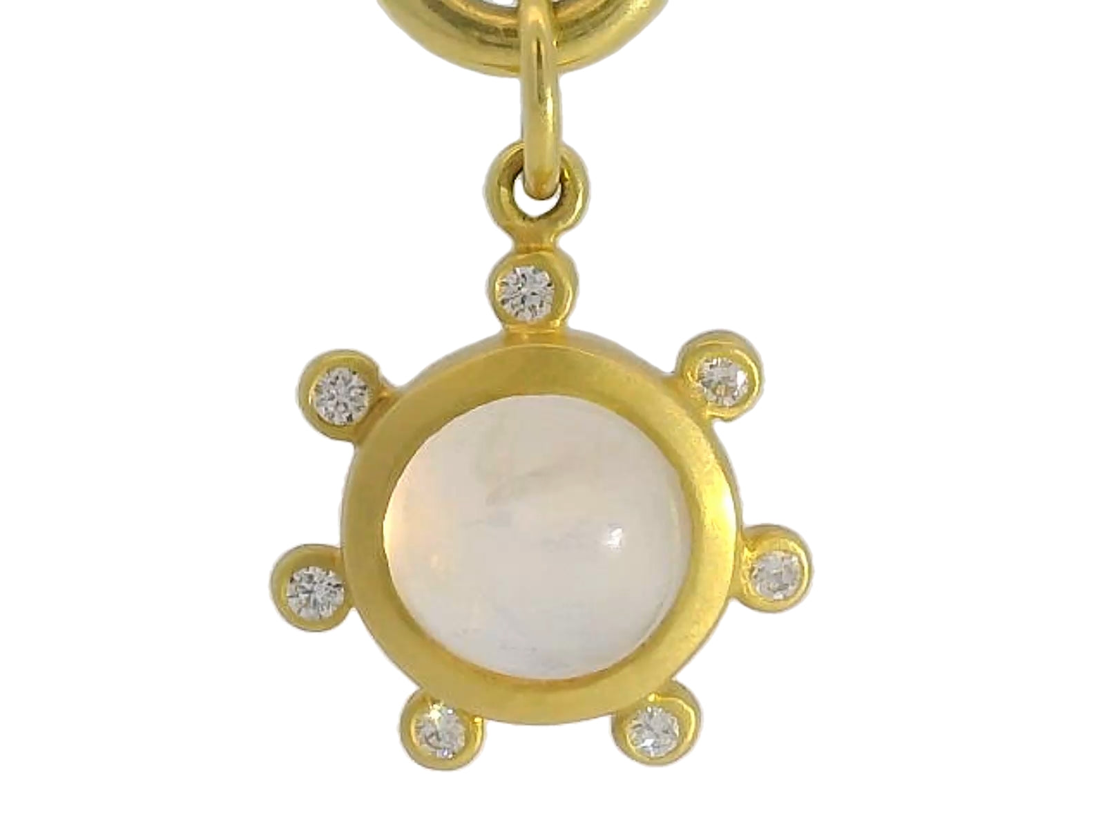 14kt Moonstone and Diamond Necklace Charm