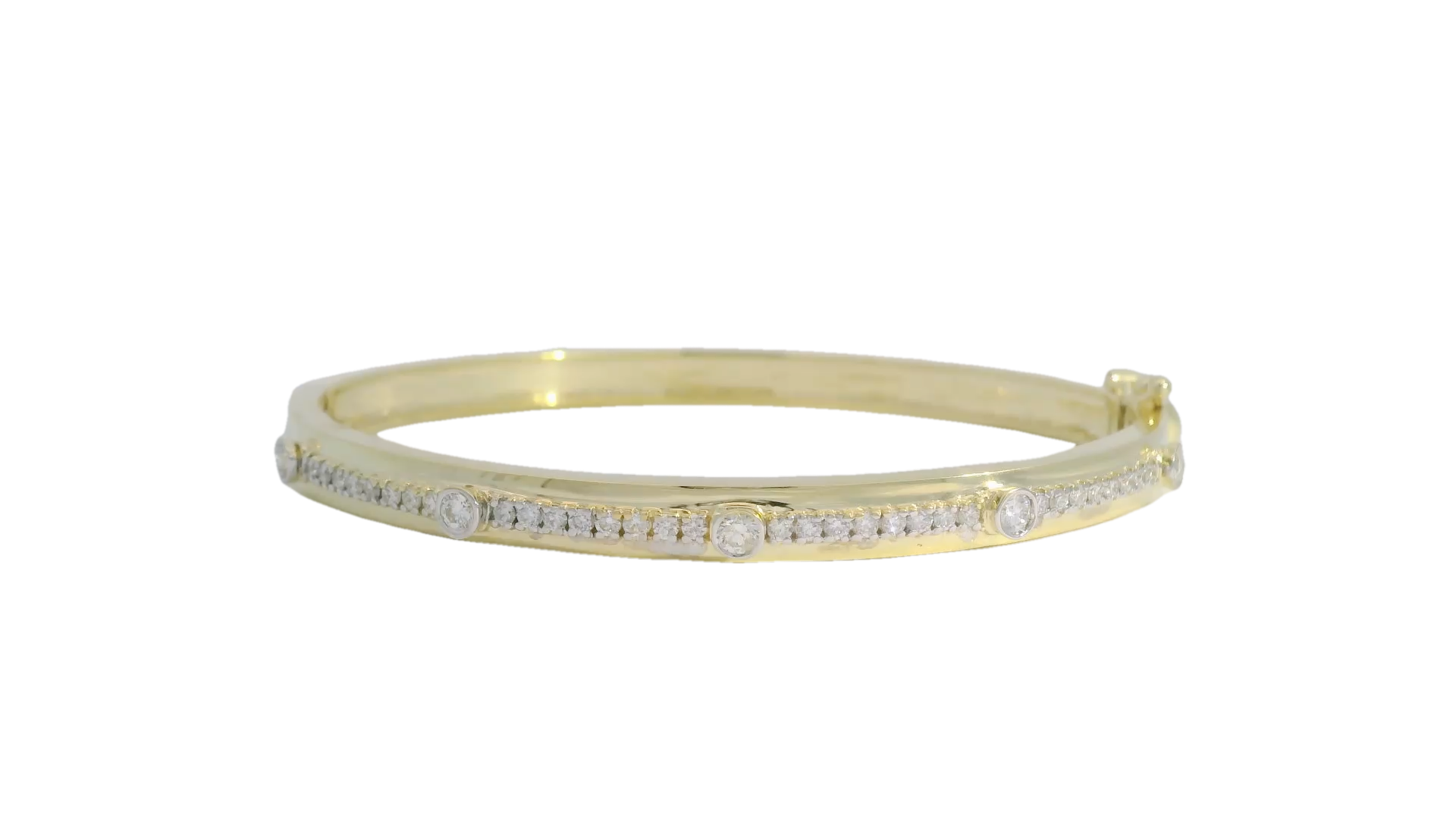 14kt Two-Toned Gold Diamond Bangle