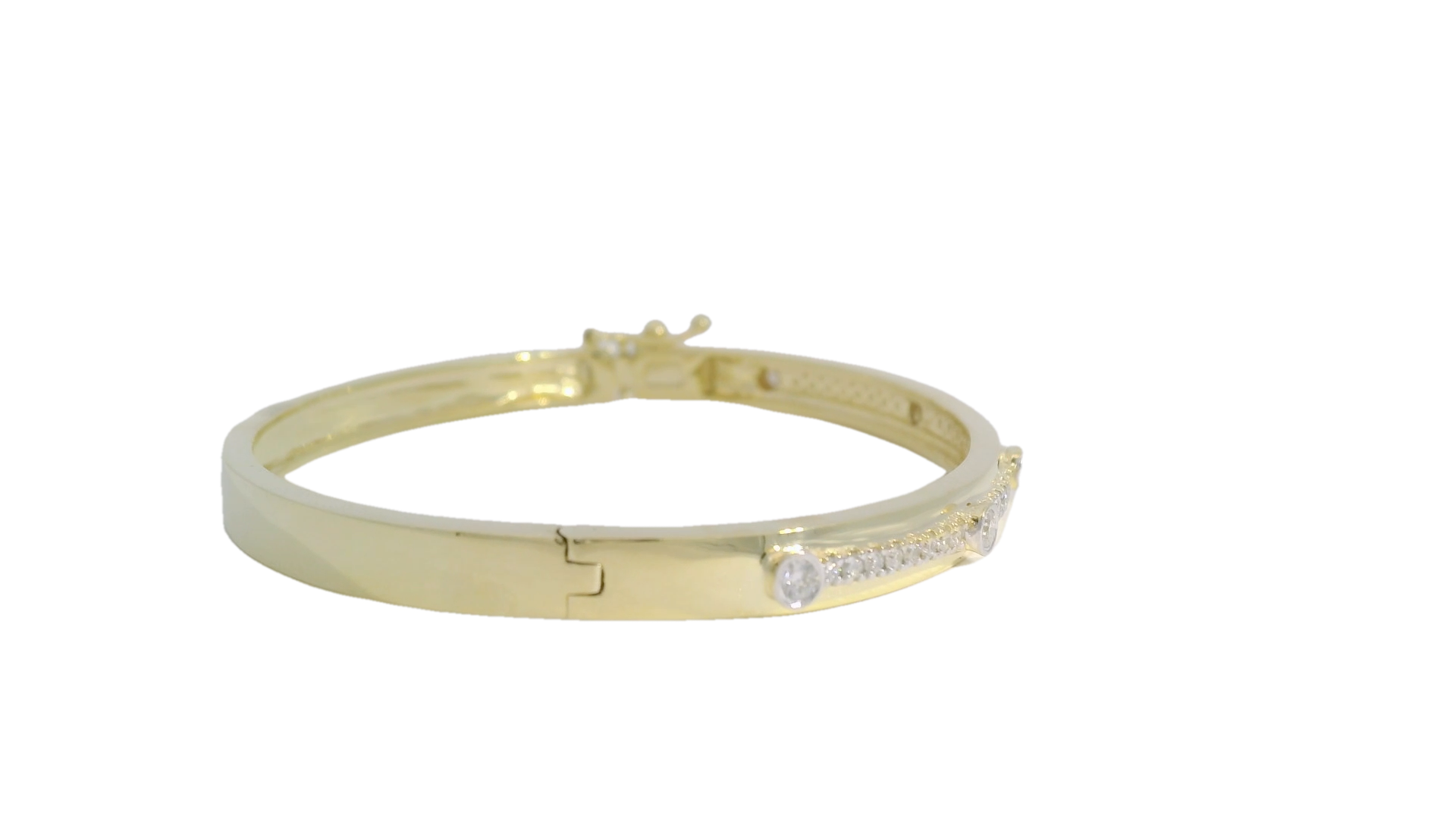 14kt Two-Toned Gold Diamond Bangle